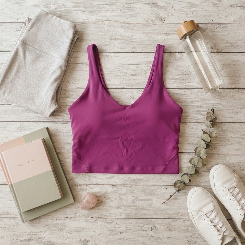 Lululemon Align Tank Top Moonlit Magenta Nulu Yoga Bra Top Size 14